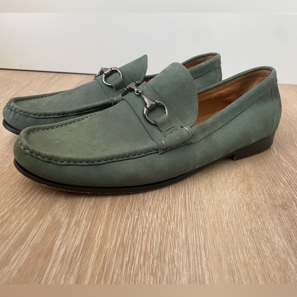 Peter Millar Men’s Suede Bit Loafers Green 11.5 Preppy Classic Business Dress - Picture 1 of 14